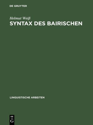 cover image of Syntax des Bairischen